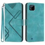 Custodia per cellulare in pelle con motivo a linea, For Realme 10 4G, For Realme V23, For Realme 9 Pro+, For Realme C20 / C11 2021 / C21