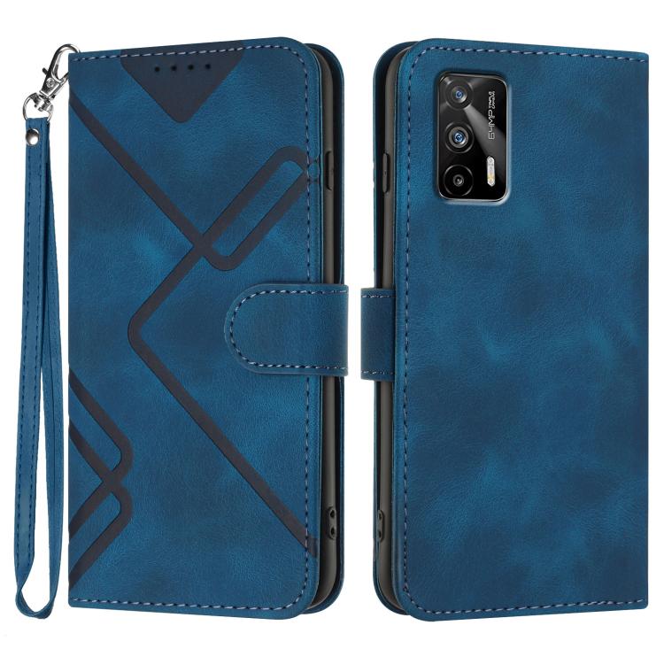 Custodia per cellulare in pelle con motivo a linea, For Realme Narzo 30A/C25/C25s, For Realme 8 4G / 8 Pro, For Realme GT 5G / GT Neo, For Realme C15/C12/Narzo 20/7i Global