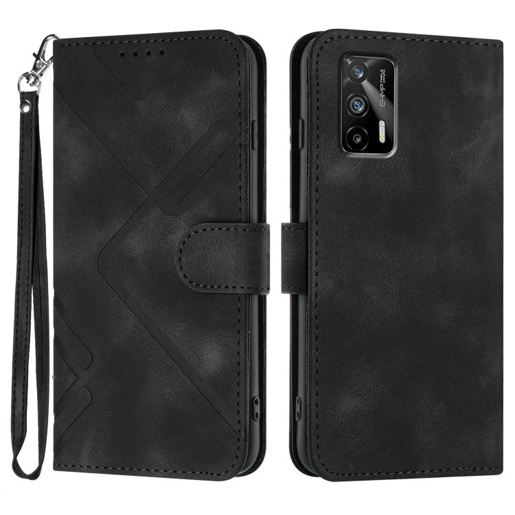 Custodia per cellulare in pelle con motivo a linea, For Realme Narzo 30A/C25/C25s, For Realme 8 4G / 8 Pro, For Realme GT 5G / GT Neo, For Realme C15/C12/Narzo 20/7i Global