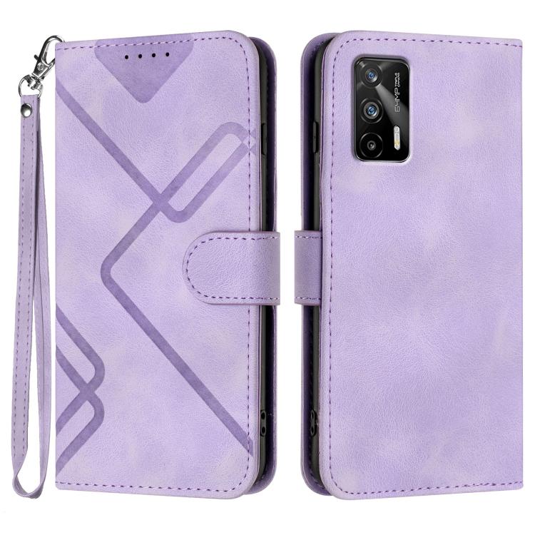 Custodia per cellulare in pelle con motivo a linea, For Realme Narzo 30A/C25/C25s, For Realme 8 4G / 8 Pro, For Realme GT 5G / GT Neo, For Realme C15/C12/Narzo 20/7i Global