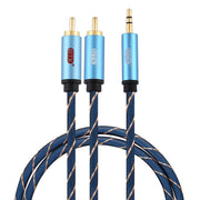 EMK Jack da 3,5 mm maschio a 2 x RCA maschio connettore placcato oro cavo audio per altoparlante, 1m, 1.5m, 2m, 3m, 5m