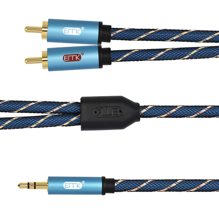 EMK Jack da 3,5 mm maschio a 2 x RCA maschio connettore placcato oro cavo audio per altoparlante, 1m, 1.5m, 2m, 3m, 5m