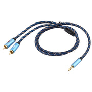 EMK Jack da 3,5 mm maschio a 2 x RCA maschio connettore placcato oro cavo audio per altoparlante, 1m, 1.5m, 2m, 3m, 5m