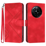 Custodia per cellulare in pelle con motivo a linea, For Realme  12 Lite / C67 4G Global, For Realme GT5 Pro, For Realme 10 Pro, For Realme 10 Pro+