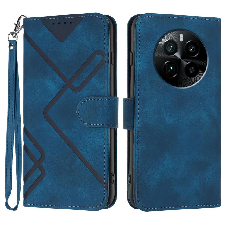 Custodia per cellulare in pelle con motivo a linea, For Realme  12 Lite / C67 4G Global, For Realme GT5 Pro, For Realme 10 Pro, For Realme 10 Pro+