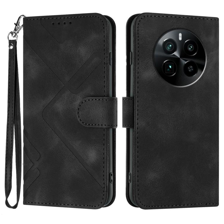 Custodia per cellulare in pelle con motivo a linea, For Realme  12 Lite / C67 4G Global, For Realme GT5 Pro, For Realme 10 Pro, For Realme 10 Pro+