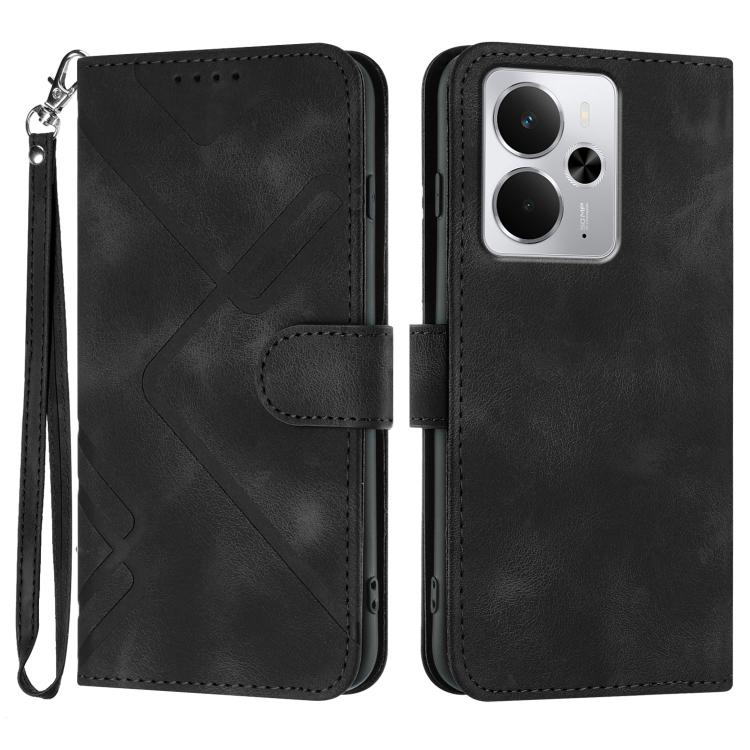 Custodia per cellulare in pelle con motivo a linea, For Realme GT 7 India, For Realme 14 / P3 5G Global, For Realme P3 Ultra 5G, For Realme P3 Pro