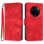 Custodia per cellulare in pelle con motivo a linea, For Realme 14 Pro+, For Realme 14 Pro, For Realme 14x Global, For Realme C75 Global