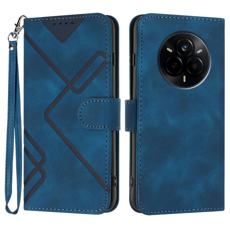 Custodia per cellulare in pelle con motivo a linea, For Realme 14 Pro+, For Realme 14 Pro, For Realme 14x Global, For Realme C75 Global