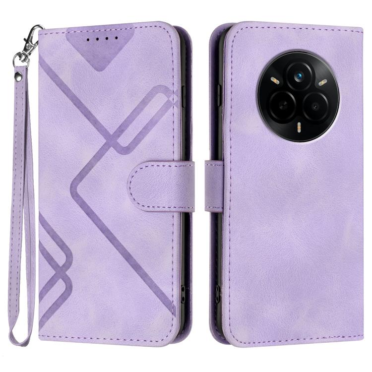 Custodia per cellulare in pelle con motivo a linea, For Realme 14 Pro+, For Realme 14 Pro, For Realme 14x Global, For Realme C75 Global