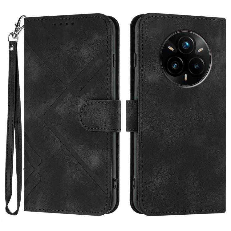Custodia per cellulare in pelle con motivo a linea, For Realme 14 Pro+, For Realme 14 Pro, For Realme 14x Global, For Realme C75 Global