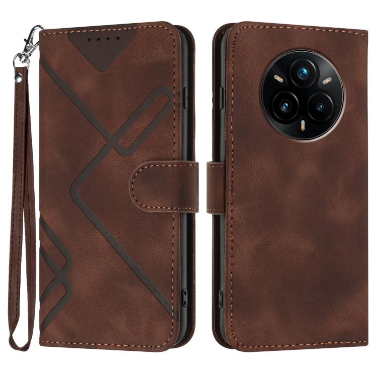 Custodia per cellulare in pelle con motivo a linea, For Realme 14 Pro+, For Realme 14 Pro, For Realme 14x Global, For Realme C75 Global