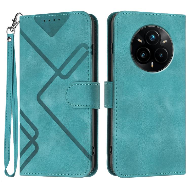 Custodia per cellulare in pelle con motivo a linea, For Realme 14 Pro+, For Realme 14 Pro, For Realme 14x Global, For Realme C75 Global