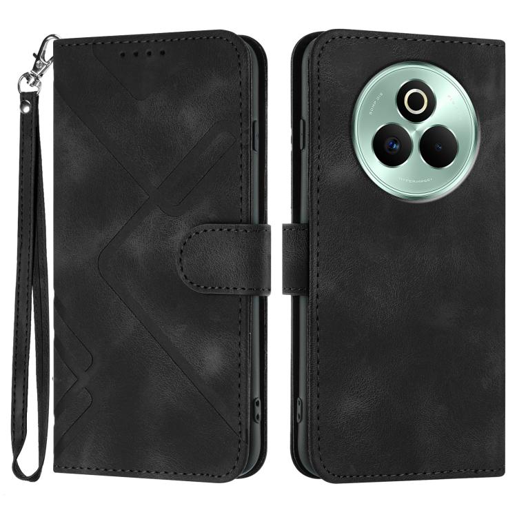 Custodia per cellulare in pelle con motivo a linea, For Realme GT 7 India, For Realme 14 / P3 5G Global, For Realme P3 Ultra 5G, For Realme P3 Pro