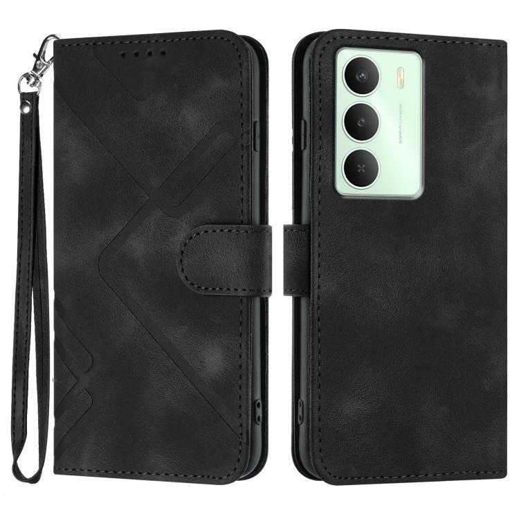 Custodia per cellulare in pelle con motivo a linea, For Realme 14 Pro+, For Realme 14 Pro, For Realme 14x Global, For Realme C75 Global