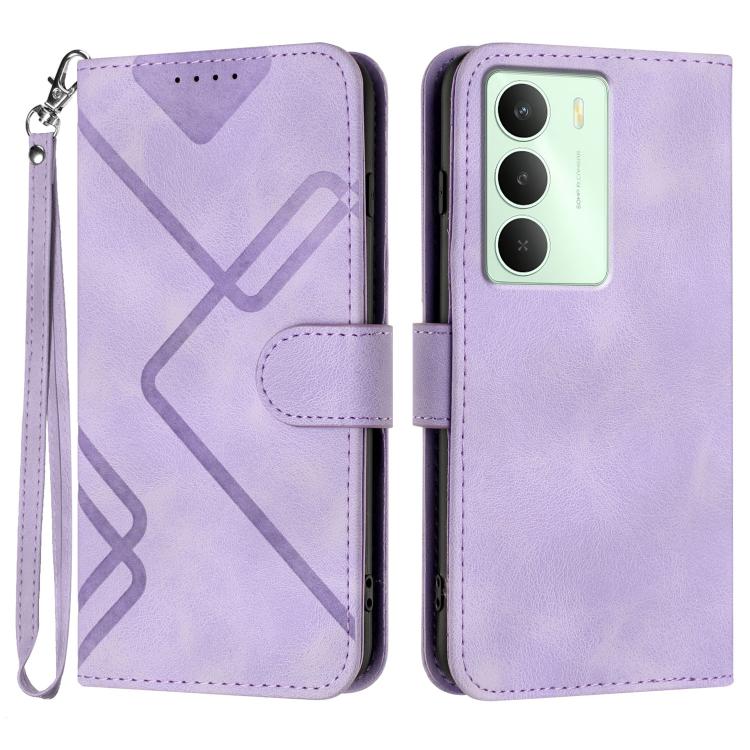 Custodia per cellulare in pelle con motivo a linea, For Realme 14 Pro+, For Realme 14 Pro, For Realme 14x Global, For Realme C75 Global