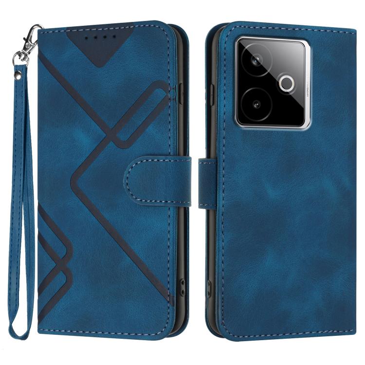 Custodia per cellulare in pelle con motivo a linea, For Realme GT 7 India, For Realme 14 / P3 5G Global, For Realme P3 Ultra 5G, For Realme P3 Pro