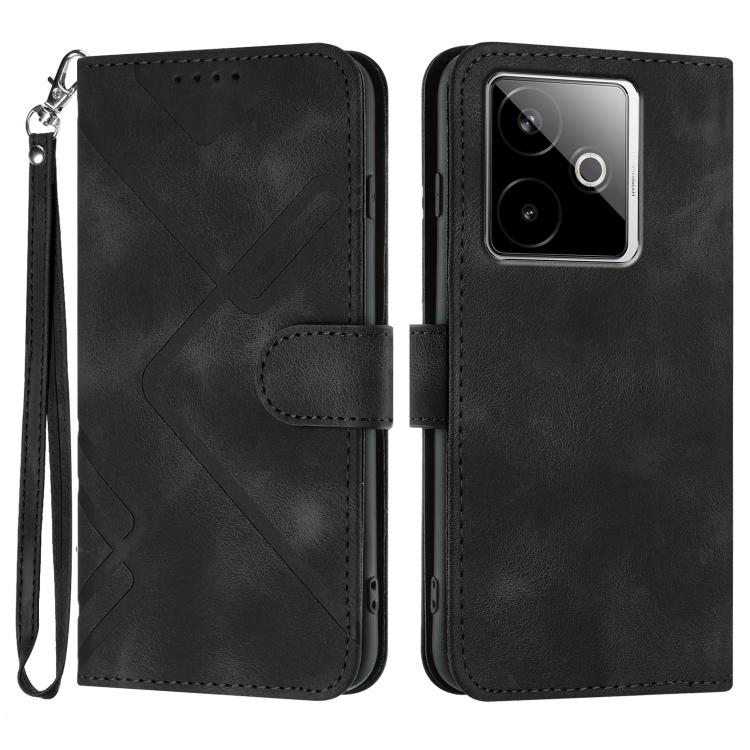 Custodia per cellulare in pelle con motivo a linea, For Realme GT 7 India, For Realme 14 / P3 5G Global, For Realme P3 Ultra 5G, For Realme P3 Pro