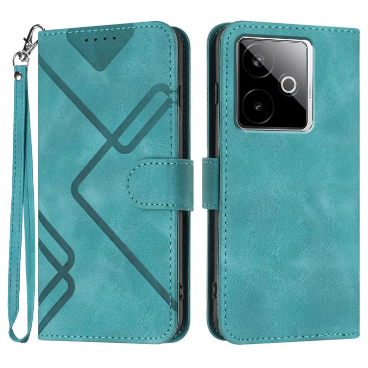 Custodia per cellulare in pelle con motivo a linea, For Realme GT 7 India, For Realme 14 / P3 5G Global, For Realme P3 Ultra 5G, For Realme P3 Pro