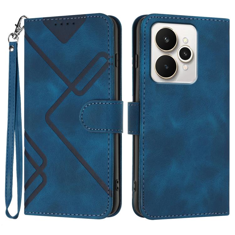 Custodia per cellulare in pelle con motivo a linea, For Realme P4 5G, For Realme 15T 5G, For Realme C71 India, For Realme 15 5G / Realme 15 Pro 5G