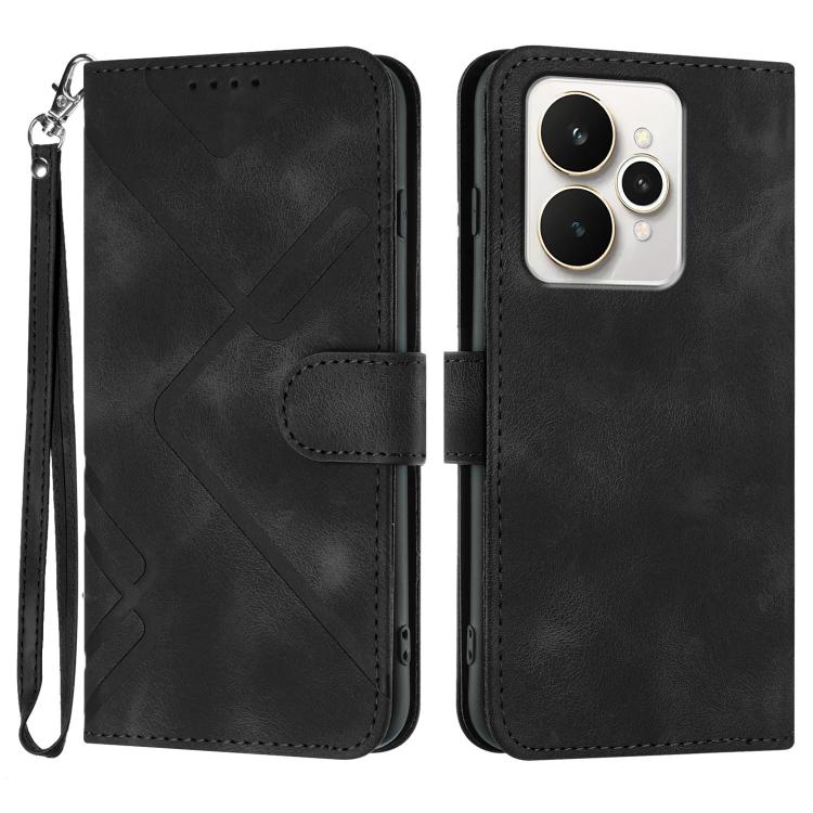 Custodia per cellulare in pelle con motivo a linea, For Realme P4 5G, For Realme 15T 5G, For Realme C71 India, For Realme 15 5G / Realme 15 Pro 5G