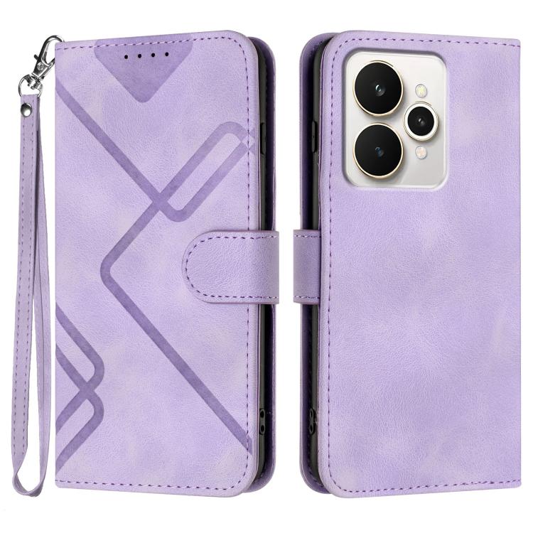 Custodia per cellulare in pelle con motivo a linea, For Realme P4 5G, For Realme 15T 5G, For Realme C71 India, For Realme 15 5G / Realme 15 Pro 5G
