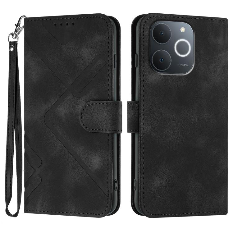 Custodia per cellulare in pelle con motivo a linea, For Realme P4 5G, For Realme 15T 5G, For Realme C71 India, For Realme 15 5G / Realme 15 Pro 5G