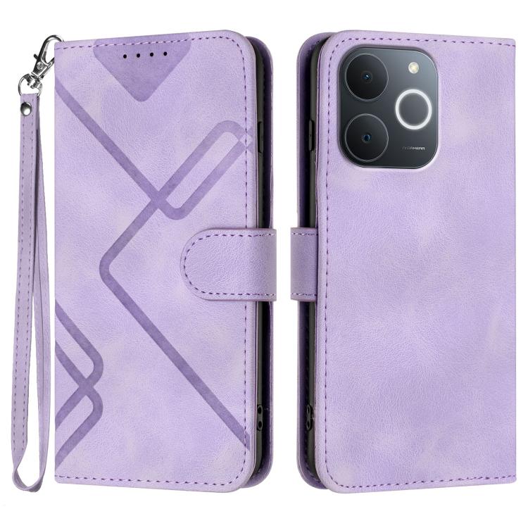 Custodia per cellulare in pelle con motivo a linea, For Realme P4 5G, For Realme 15T 5G, For Realme C71 India, For Realme 15 5G / Realme 15 Pro 5G