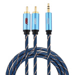 EMK Jack da 3,5 mm maschio a 2 x RCA maschio connettore placcato oro cavo audio per altoparlante, 1m, 1.5m, 2m, 3m, 5m