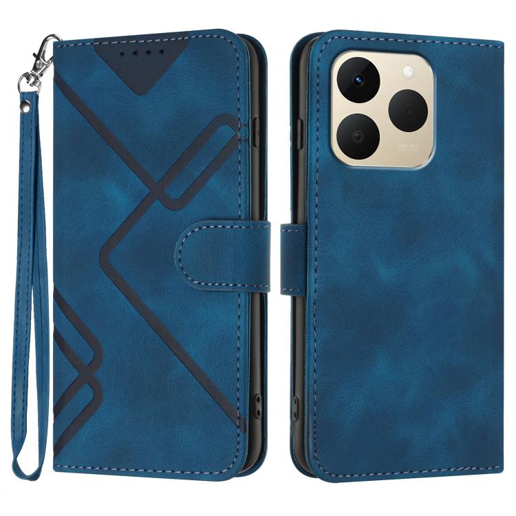 Custodia per cellulare in pelle con motivo a linea, For Realme P4 5G, For Realme 15T 5G, For Realme C71 India, For Realme 15 5G / Realme 15 Pro 5G