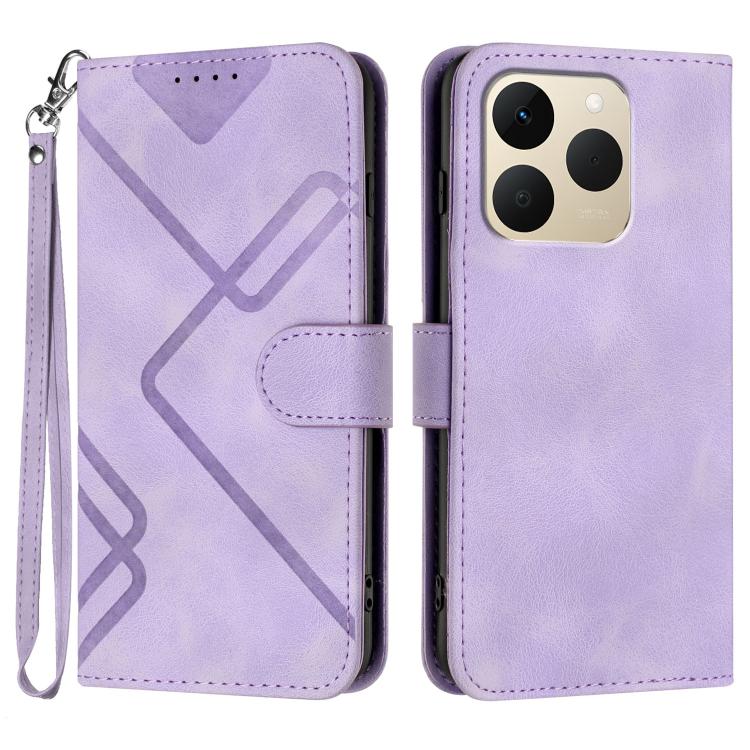 Custodia per cellulare in pelle con motivo a linea, For Realme P4 5G, For Realme 15T 5G, For Realme C71 India, For Realme 15 5G / Realme 15 Pro 5G