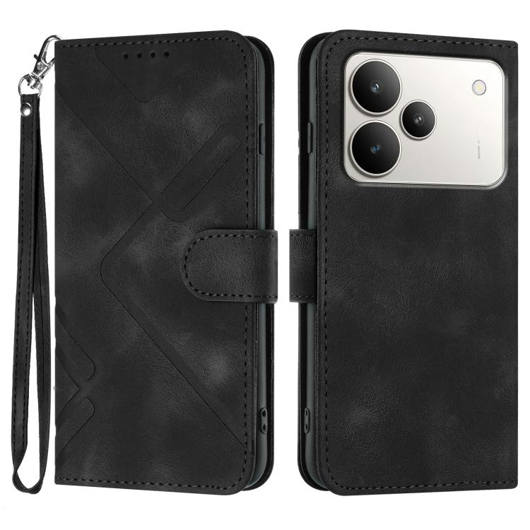 Custodia per cellulare in pelle con motivo a linea, For Realme P4 5G, For Realme 15T 5G, For Realme C71 India, For Realme 15 5G / Realme 15 Pro 5G