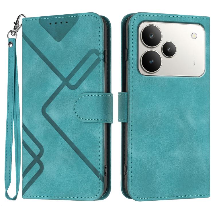 Custodia per cellulare in pelle con motivo a linea, For Realme P4 5G, For Realme 15T 5G, For Realme C71 India, For Realme 15 5G / Realme 15 Pro 5G
