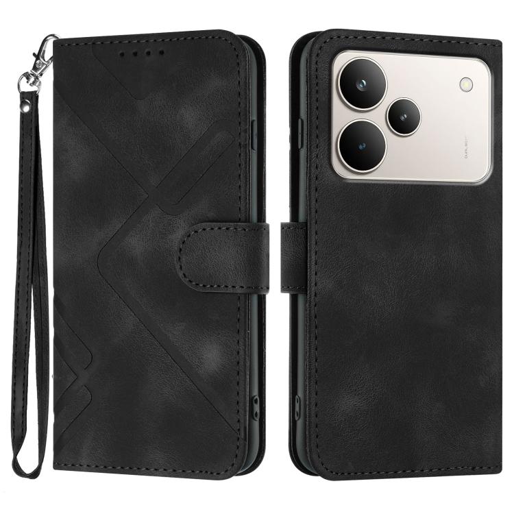 Custodia per cellulare in pelle con motivo a linea, For Realme 16T 5G, For Realme C100 4G, For Realme 15x 5G India / Realme C85 5G, For Realme P4 Pro 5G