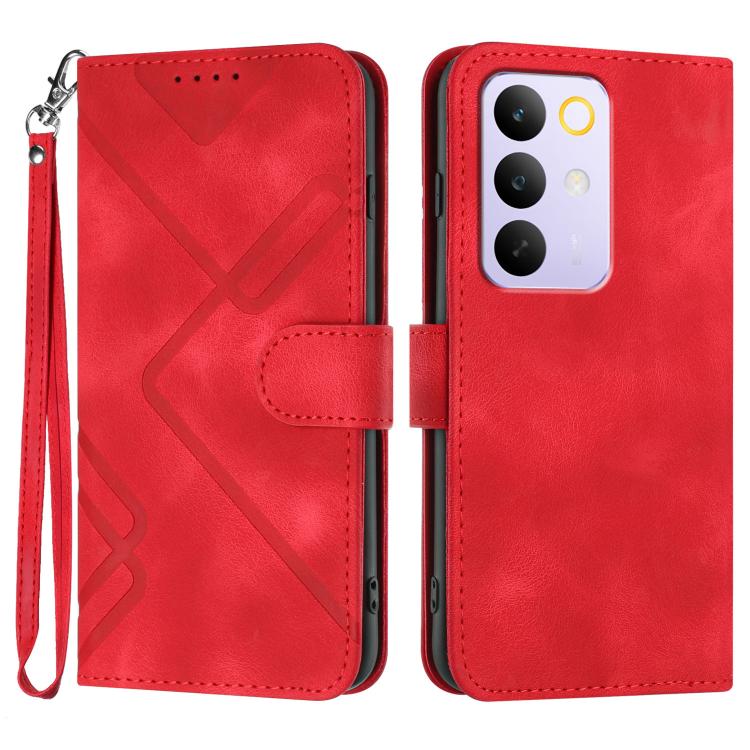 Custodia per cellulare in pelle con motivo a linea, For Realme 16T 5G, For Realme C100 4G, For Realme 15x 5G India / Realme C85 5G, For Realme P4 Pro 5G