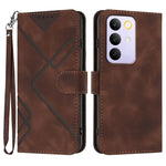 Custodia per cellulare in pelle con motivo a linea, For Realme 16T 5G, For Realme C100 4G, For Realme 15x 5G India / Realme C85 5G, For Realme P4 Pro 5G