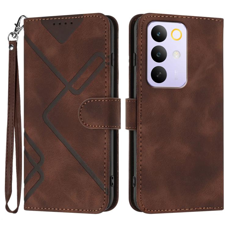 Custodia per cellulare in pelle con motivo a linea, For Realme 16T 5G, For Realme C100 4G, For Realme 15x 5G India / Realme C85 5G, For Realme P4 Pro 5G
