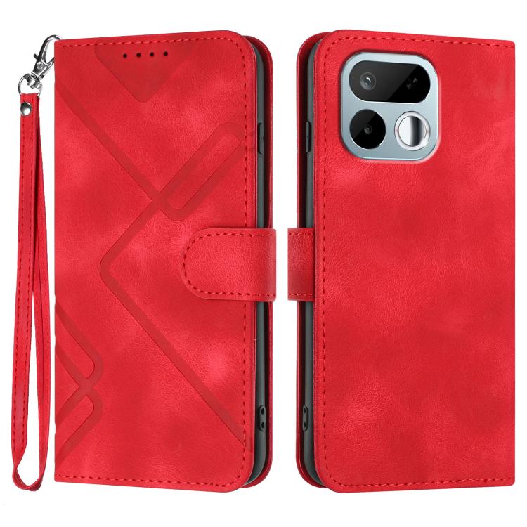 Custodia per cellulare in pelle con motivo a linea, For Realme 16T 5G, For Realme C100 4G, For Realme 15x 5G India / Realme C85 5G, For Realme P4 Pro 5G