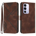 Custodia per cellulare in pelle con motivo a linea, For Realme 16T 5G, For Realme C100 4G, For Realme 15x 5G India / Realme C85 5G, For Realme P4 Pro 5G