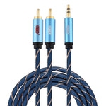 EMK Jack da 3,5 mm maschio a 2 x RCA maschio connettore placcato oro cavo audio per altoparlante, 1m, 1.5m, 2m, 3m, 5m