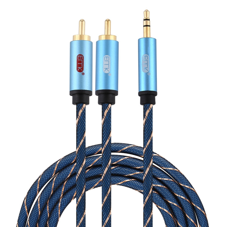 EMK Jack da 3,5 mm maschio a 2 x RCA maschio connettore placcato oro cavo audio per altoparlante, 1m, 1.5m, 2m, 3m, 5m