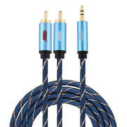 EMK Jack da 3,5 mm maschio a 2 x RCA maschio connettore placcato oro cavo audio per altoparlante, 1m, 1.5m, 2m, 3m, 5m