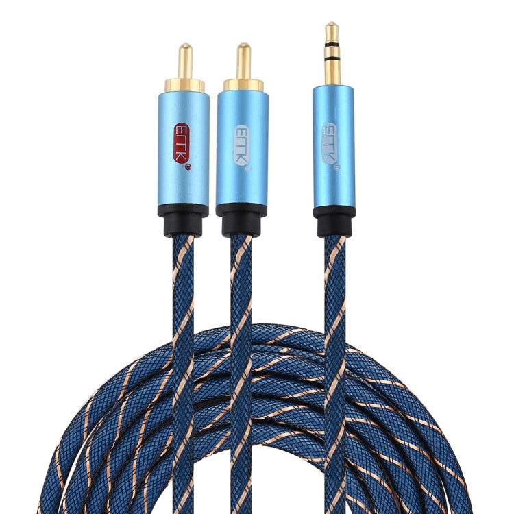 EMK Jack da 3,5 mm maschio a 2 x RCA maschio connettore placcato oro cavo audio per altoparlante, 1m, 1.5m, 2m, 3m, 5m