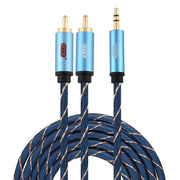 EMK Jack da 3,5 mm maschio a 2 x RCA maschio connettore placcato oro cavo audio per altoparlante, 1m, 1.5m, 2m, 3m, 5m