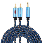 EMK Jack da 3,5 mm maschio a 2 x RCA maschio connettore placcato oro cavo audio per altoparlante, 1m, 1.5m, 2m, 3m, 5m