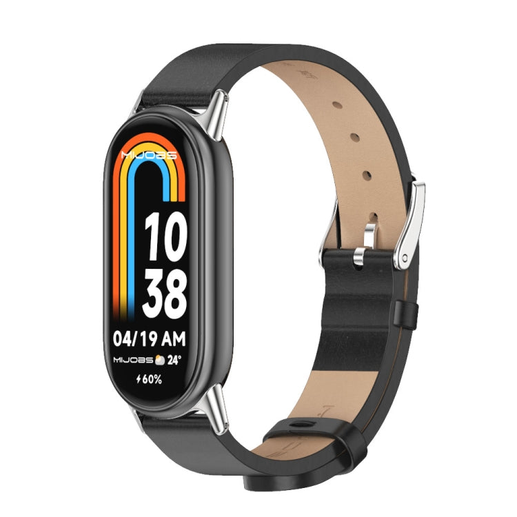 Cinturino per orologio in pelle PU in microfibra Mijobs, For Xiaomi Smart Band 10 / 9 / 8