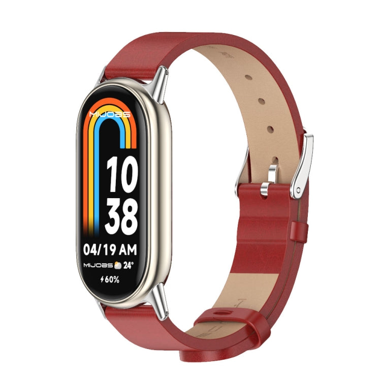 Cinturino per orologio in pelle PU in microfibra Mijobs, For Xiaomi Smart Band 10 / 9 / 8