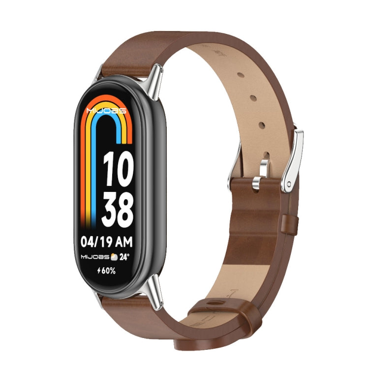 Cinturino per orologio in pelle PU in microfibra Mijobs, For Xiaomi Smart Band 10 / 9 / 8