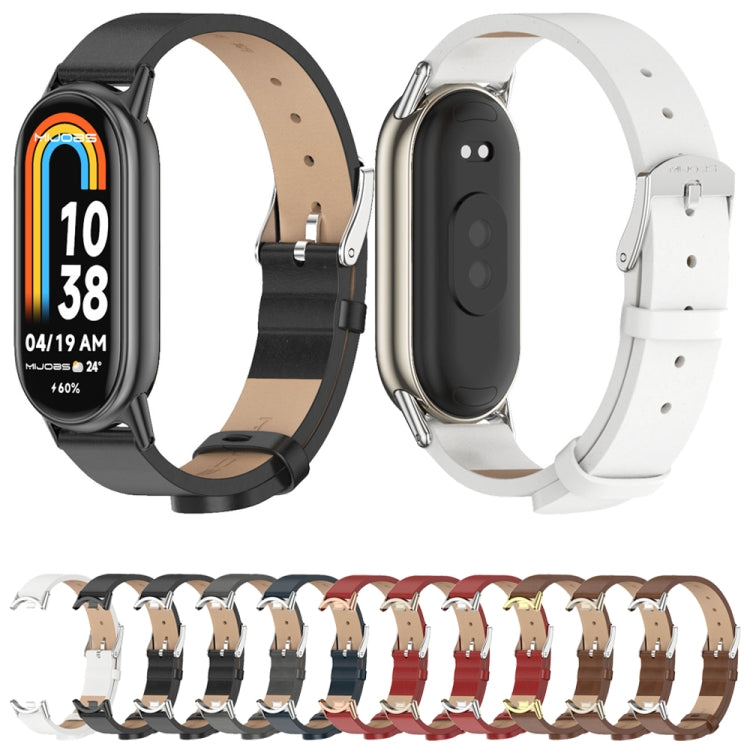 Cinturino per orologio in pelle PU in microfibra Mijobs, For Xiaomi Smart Band 10 / 9 / 8