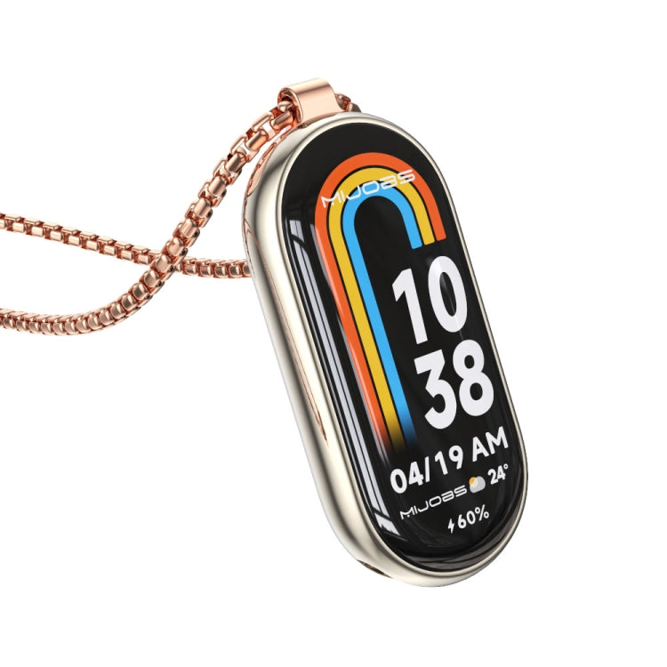 Collana con orologio in acciaio inossidabile con ciondolo in metallo Mijobs, For Xiaomi Smart Band 10 / 9 / 8